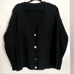 Drop Shoulder Cardigan with Buttons